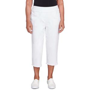 Укороченные джинсовые брюки с бахромой Petite Alfred Dunner, белый