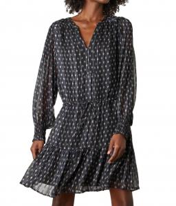 Платье Anastasia с принтом и полосками люрекса в звездном свете Velvet by Graham & Spencer, цвет starlit