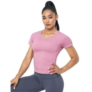 Женская компрессионная майка для тренировок moisture-wicking для йоги, бега и зала Elitechoice, Pink