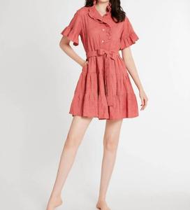 Платье Violetta с кружевными вставками в цвете розовое дерево MILLE