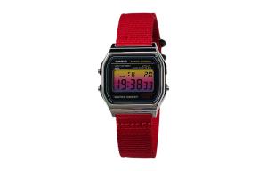 Casio Часы Retrofit Series с кварцевым механизмом, нейлоновым ремешком, унисекс, черный циферблат