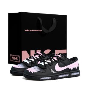 Кроссовки для скейтбординга Dunk с амортизацией, устойчивые к истиранию, легкие, низкие, мужские Nike, черный розовый