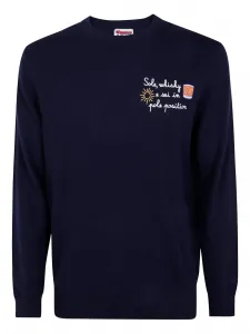 Вышитый свитер с цаплей Mc2 Saint Barth, синий