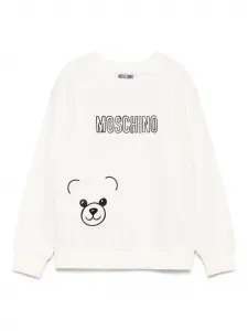 Толстовка с вышитым плюшевым мишкой Moschino Kids, белый