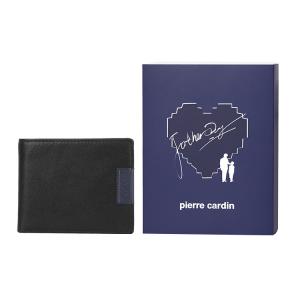 PIERRE CARDIN Кожаный мужской кошелёк с цветными блоками, Black-for Dad