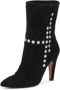 Женские ботильоны на высоком каблуке с шипами, на молнии, заостренный носок, классические, удобные, зимние, повседневные, размеры 4-16 US Wansseny, Black