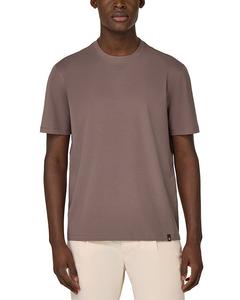 Футболка с эластичным круглым вырезом Boggi Milano, коричневый/бежевый