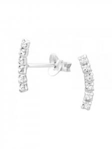 Alexander York Серьги-гвоздики с кристаллами из серебра 925 пробы, комплект из 2 штук