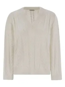 Свитер с пайетками Brunello Cucinelli, белый