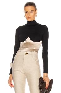 Боди с воротником-стойкой и длинными рукавами fleur du mal, цвет Black & Bone