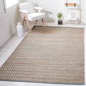Ковер SAFAVIEH, 92 x 153 см, из коллекции натуральных волокон, Natural & Grey, дизайн, легкий уход, идеально для помещений с высокой проходимостью: прихожая, гостиная, спальня (NFB701G)