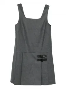 Плиссированное мини-платье с пряжкой Juun.J, серый