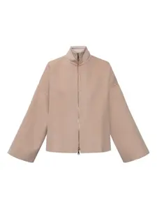 Куртка с воротником-стойкой на молнии Fabiana Filippi, нейтральный