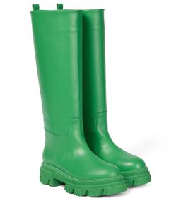 GIA X PERNILLE TEISBAEK Perni 07 кожаные высокие сапоги до колена Gia Borghini, Flash Green