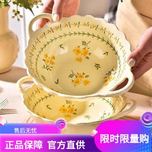CERAMICS Fresh Underglaze Color набор чаши и тарелки, керамические чаши и тарелки, 9.5-дюймовые чаши с двумя ручками, набор из 2 штук