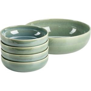 Салатница Elina Uno, набор салатниц, из каменной керамики 5 шт. из каменной керамики Mäser, зеленый