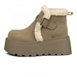 N6N8 Термоутепленные противоскользящие утепленные короткие зимние ботинки женские Khaki, цвет Khaki
