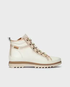 Женские высокие замшевые кроссовки на шнуровке с меховой подкладкой Pikolinos, белый