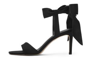 Маленькие бретельки Ck One на сандалиях 8 см Женские CHARLES&KEITH, ЧЁРНЫЕ ТЕКСТУРИРОВАННЫЕ Чёрные текстурированные