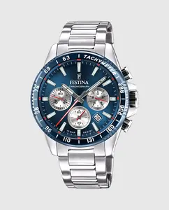 F20560/2 Часы мужские с хронографом Timeless из серебристой стали Festina, серебряный