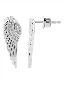 Adeliás Женские серьги - серьги-гвоздики в виде крылышек из серебра 925 пробы
