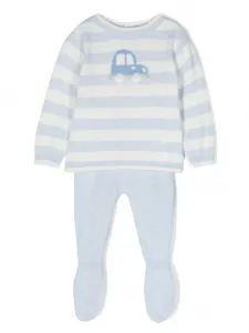 Комплект из топа и брюк вязки интарсия Patachou, синий