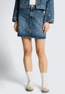 Мини-Юбка с принтом в виде герцпринта Tom Tailor Denim, Mid Blue Laser Hearts Denim