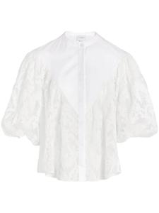 Giambattista Valli блузка с кружевной вышивкой, белый