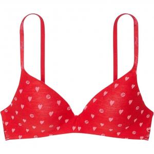 Victoria's Secret Розовый бюстгальтер Women's Red Heart Dot Print