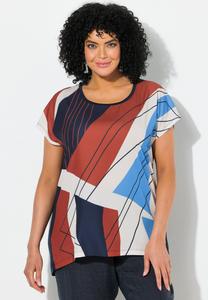 Футболка с принтом GRAPHIC CAP SLEEVE Ulla Popken, темно-синий