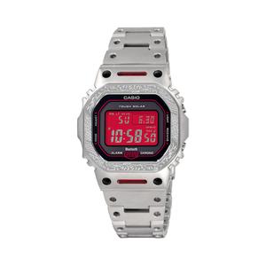 CASIO Ретро серия Solar Movement металлический ремешок часы унисекс красный циферблат