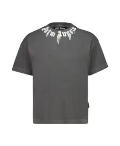 Футболка Kurzarm с логотипом на воротнике Palm Angels, серый