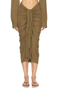 Юбка миди с драпировкой Vivenda Christopher Esber, цвет Olive