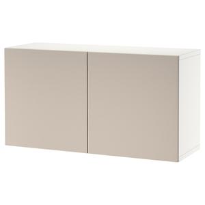 Настенный шкаф-комбинация Ikea Bestå, 120x42x64 см, белый / светло-серый / бежевый