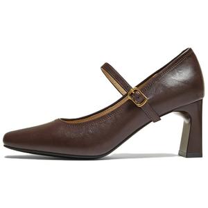 Туфли-марджи на массивном каблуке 6 см женские BASTO, коричневый