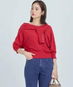 Стильный трикотажный свитер с рукавами «летучая мышь» Suite L, цвет Cherry Red [010]