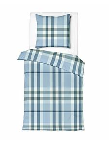 Jack Комплект постельного белья из двух предметов: атласное постельное белье 135x200 см, клетчатый узор, синий цвет