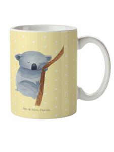 Детская кружка с изображением коалы, без надписи, пастельно-желтого цвета. Mr. & Mrs. Panda