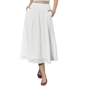Летняя богемная юбка для женщин с высокой талией a-line струящаяся ажурная миди Inspire Chic