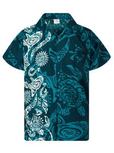 Рубашка King Kameha Maori Wedding, цвет Petrol