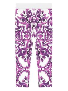 Dolce & Gabbana Kids леггинсы с принтом Maiolica, фиолетовый