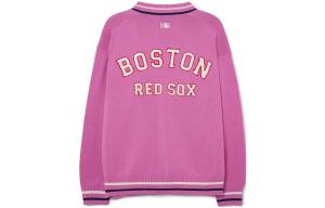 Трикотажная футболка унисекс розовая MLB