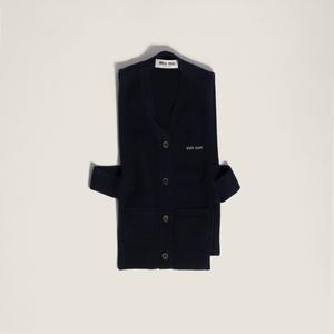 Кашемировый жилет-кардиган MIU MIU, синий