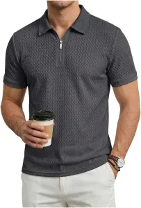 Мужская поло Ice Silk Mesh с молнией, короткий рукав, дышащая