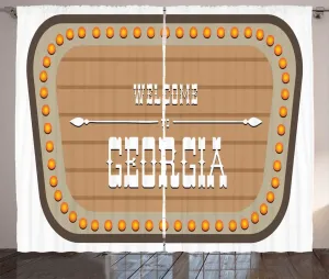 Штора в деревенском стиле Джорджия от ABAKUHAUS, винтажная надпись на Sigh, присборенная штора для спальни с петлями и крючками, 280 x 225 см, цвет "верблюжий бархатец" Abakuhaus