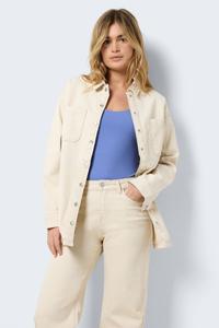 Джинсовая куртка-рубашка оверсайз Noisy May, бежевый