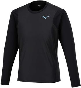 Спортивная футболка для легкой атлетики, с длинным рукавом, ветрозащитная, влагоотводящая, быстросохнущая, U2MAB503 Mizuno, черный