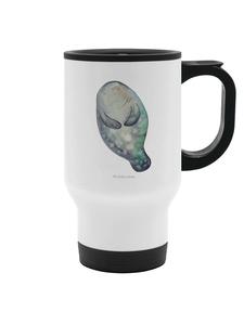 Кружка с изображением ламантина, Счастливая (без слогана), белая Mr. & Mrs. Panda