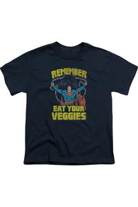 Футболка с коротким рукавом "Суперсила овощей" для детей Superman Gildan, темно-синий