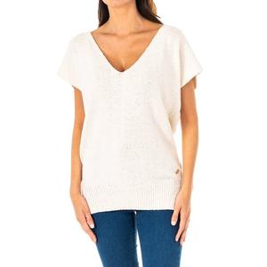 Женский свитер с короткими рукавами и v-образным вырезом lws007 La Martina, белый